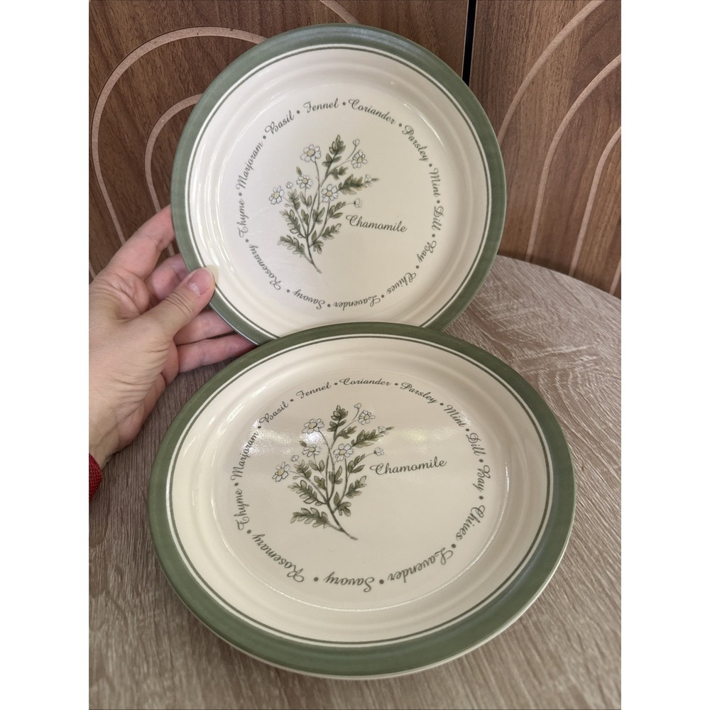 Corelle Thymeless Herbs Collection  Set of 3 Chamomile Salad Plates 8 1/2"